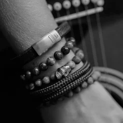 Armband Stones Basic Mat Zwart