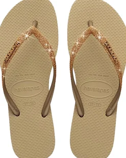 Badslippers Glitter Beige