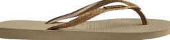 Badslippers Glitter Beige