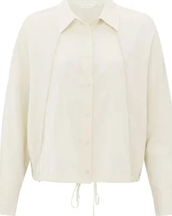 Batwing blouse met subtiele stikdetails Wit