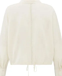 Batwing blouse met subtiele stikdetails Wit
