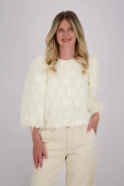 Blazer Evie Fringe Wit