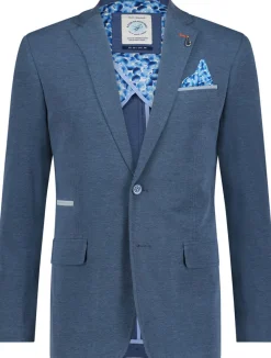 blazer pique Blauw