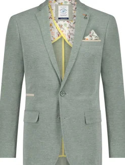 blazer pique Groen