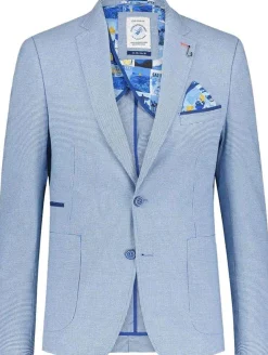 blazer small check Blauw