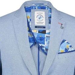blazer small check Blauw