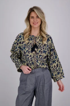 Blouse Block Print Blauw