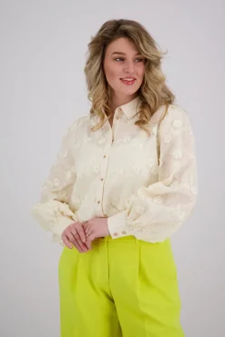 Blouse 3D Flower Wit