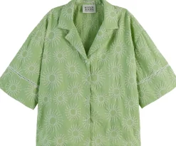 Blouse Embroidered Groen