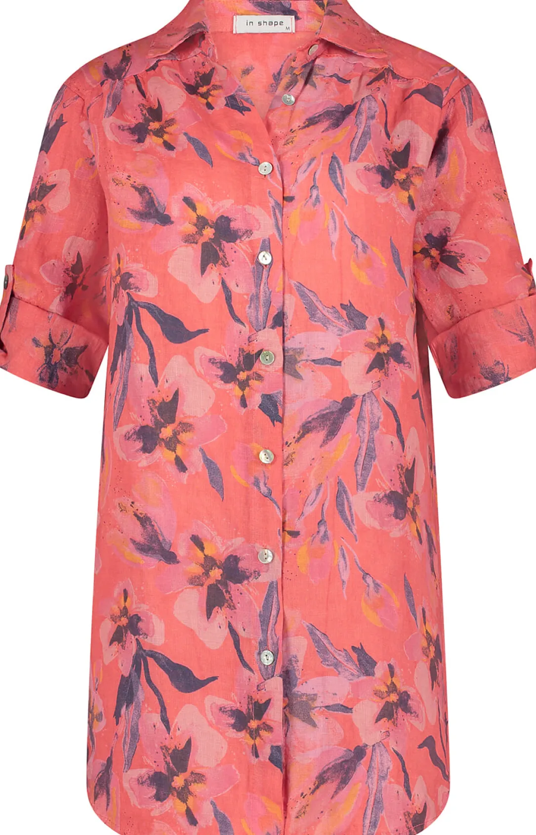 Blouse Femke Aquarel Flower Rood