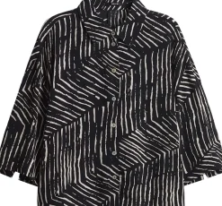 Blouse Fiana palm leaves Zwart