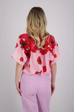 Blouse Flower Roze