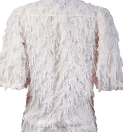 Blouse fringes Wit