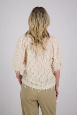 Blouse fringes Wit