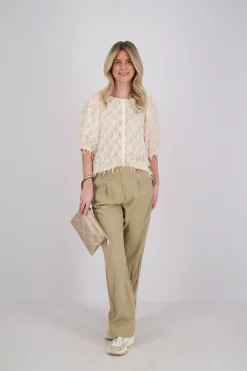 Blouse fringes Wit