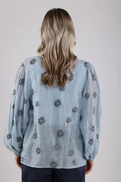 Blouse Kaoutar Embroidery Blauw