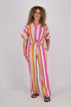 Blouse Knot Streep Multi
