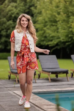 Blouse Print Rood
