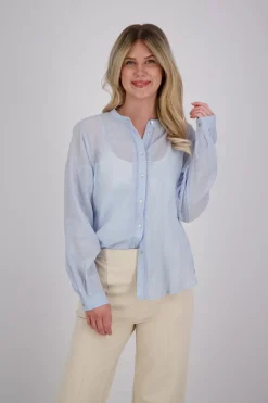 Blouse Rosan Embroidery Blauw