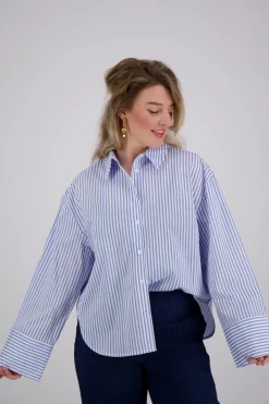 Blouse Stripes Blauw