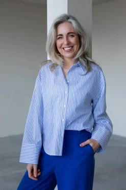 Blouse Stripes Blauw