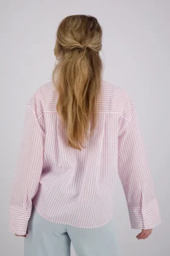 Blouse Stripes Roze