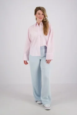 Blouse Stripes Roze