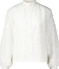 Blouse Structuur Bloem Wit