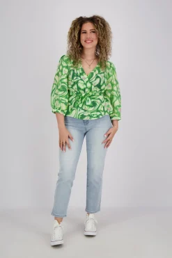 Blouse wrap Floral Treasure Groen