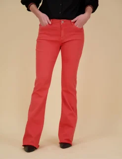Broek Florez flared Rood