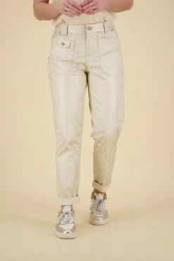Broek Leaf Metallic Wit