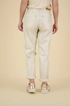Broek Leaf Metallic Wit