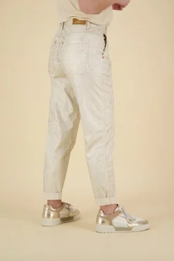 Broek Leaf Metallic Wit