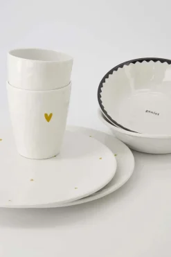 Dinerbord Hartjes  Geel