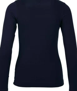 Donkerblauwe basic top met lange mouw