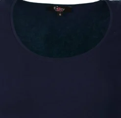 Donkerblauwe basic top met lange mouw
