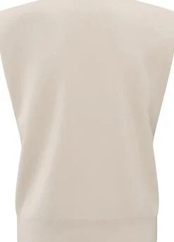 Gebreide Spencer met schouderdetails Beige
