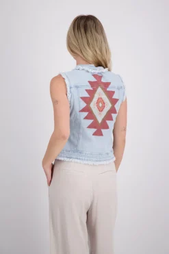 Gilet Ginny Aztec Blauw