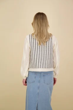 Gilet Helen Short Zwart-Wit