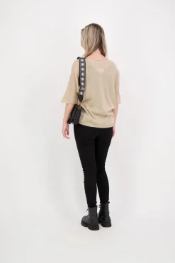 Glitter Top Beige