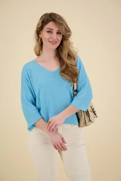 Glitter top Blauw
