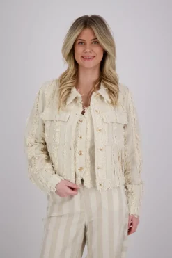 Jacket fringes Beige