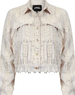 Jacket fringes Beige