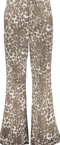 Jeans wide Leopard Bruin