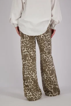 Jeans wide Leopard Bruin