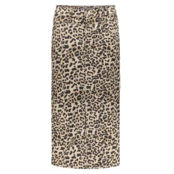Jeansrok Leopard Print Bruin