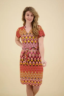 Jurk met Retro Grafische Print