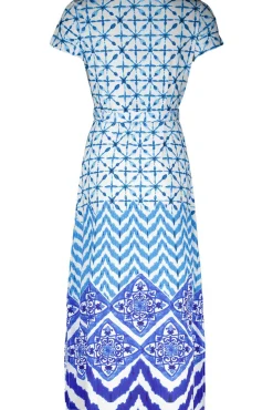 Jurk Ornamentaal Blauw en Wit