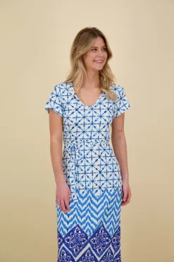 Jurk Ornamentaal Blauw en Wit