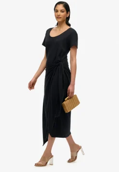 Jurk Slub Wrap Zwart